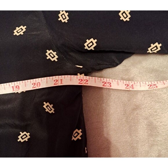 Diane Gilman VTG 100% Silk Black Patterned Zip-Up Jacket Windbreaker size small - Picture 7 of 14